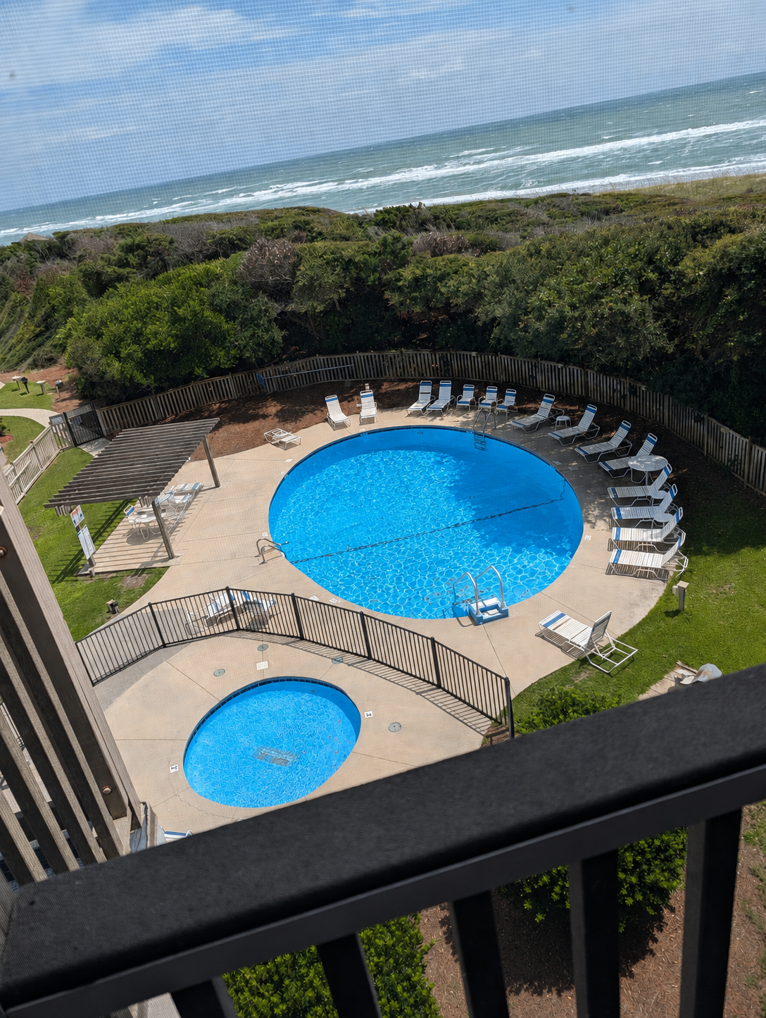 Oceanfront swimming pool and kiddie pool at Island Beach & Racquet Club, seen from Island Beach & Racquet Club B302